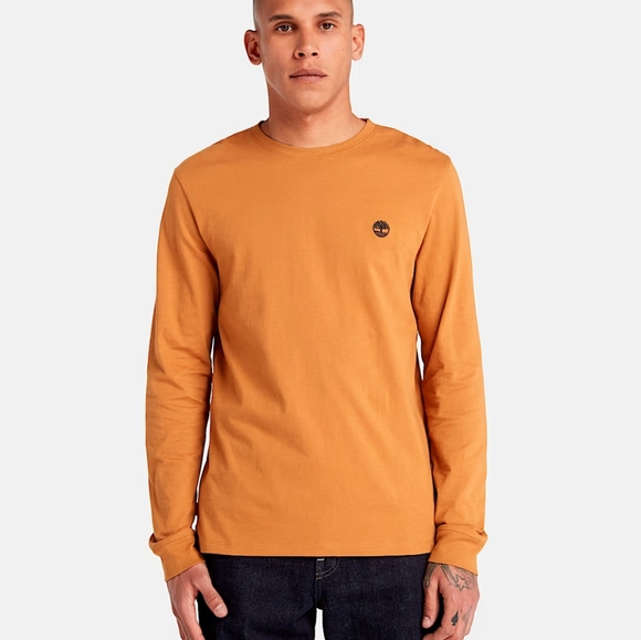 Timberland Men's Crew Neck Pull Over Rust  T Shirt  Size Large - Picture 1 of 8